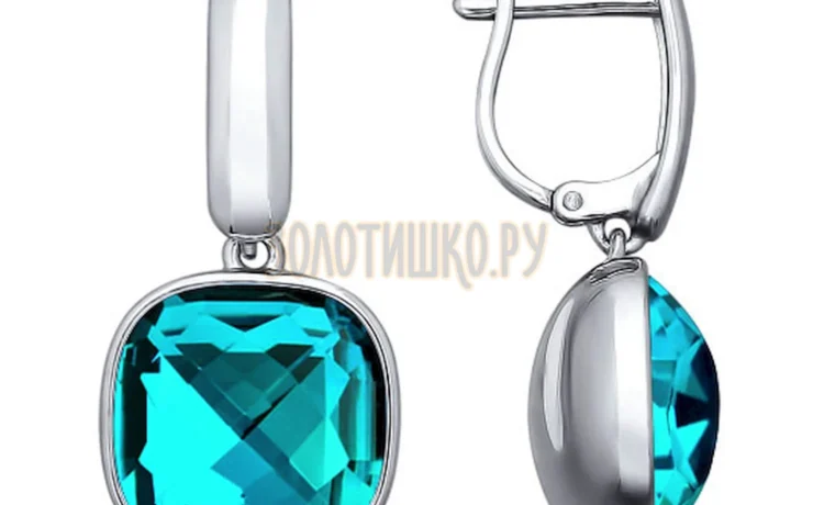 Серьги из серебра с кристаллами Swarovski артикул 94024167