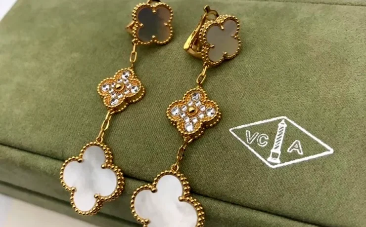 Van Cleef Arpels серьги Клевер