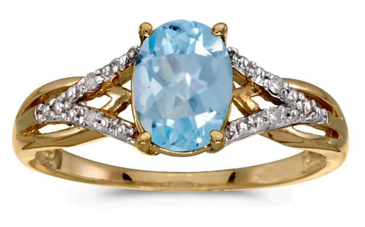 White Gold Aquamarine Diamond