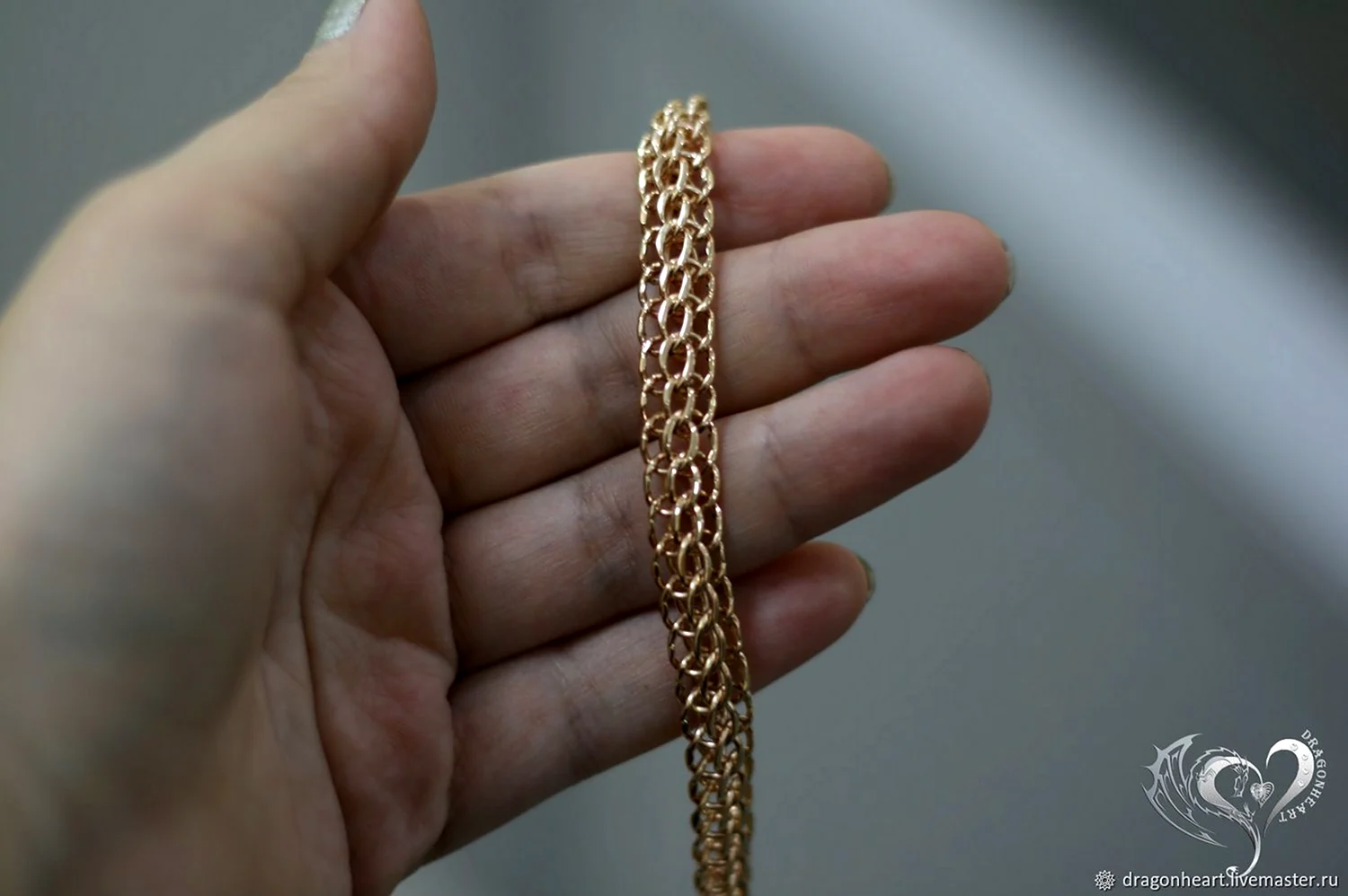 Золотой браслет плетение питон