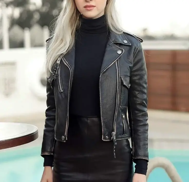 Анастасия Акатова in Leather