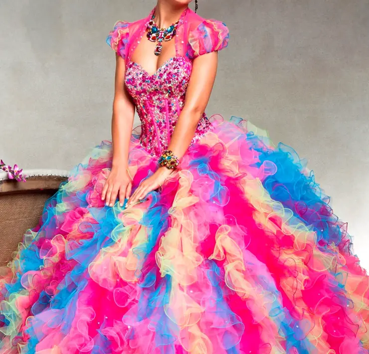 Бальные разноцветные платья