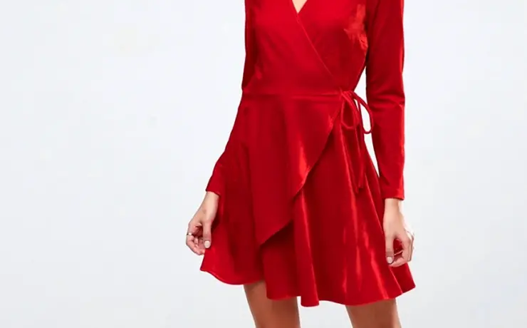 Бархатное красное платье ASOS