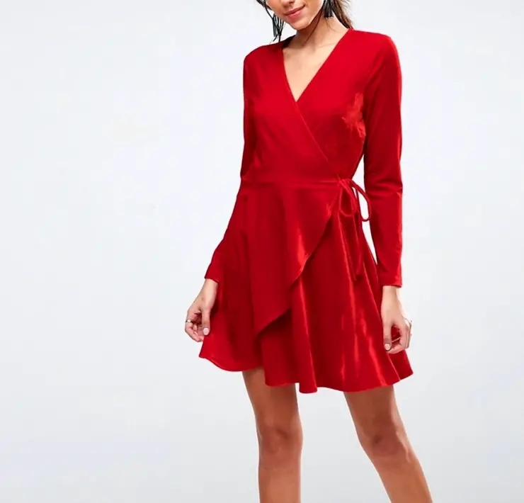 Бархатное красное платье ASOS
