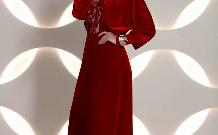 Бархатное красное платье тубибрайд
