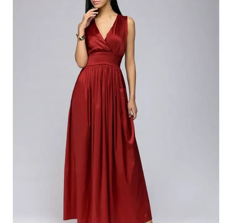 Бордовое платье макси 1001 Dress
