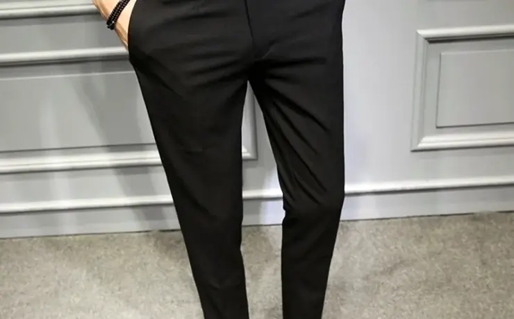 Чёрные слим фит брюки мужские