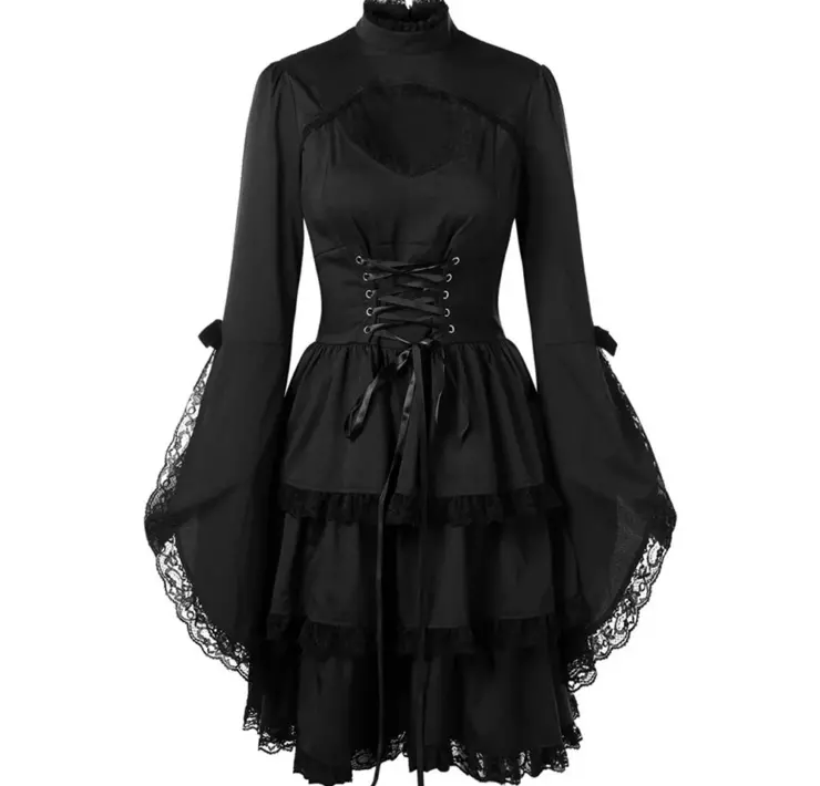 Готическое темное сетчатое винтажное Готическое платье egirl 2020