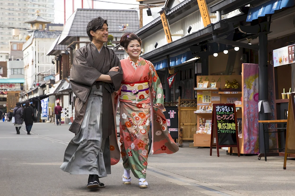 Кимоно мужское и женское в Японии