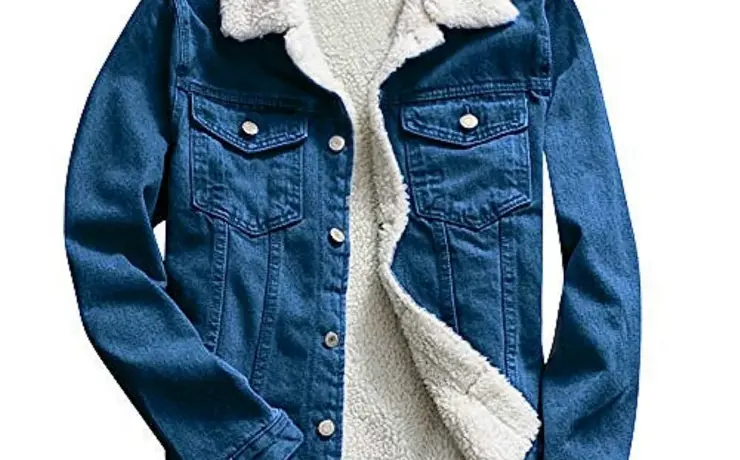 Куртка шерпа джинсовая мужская зимняя