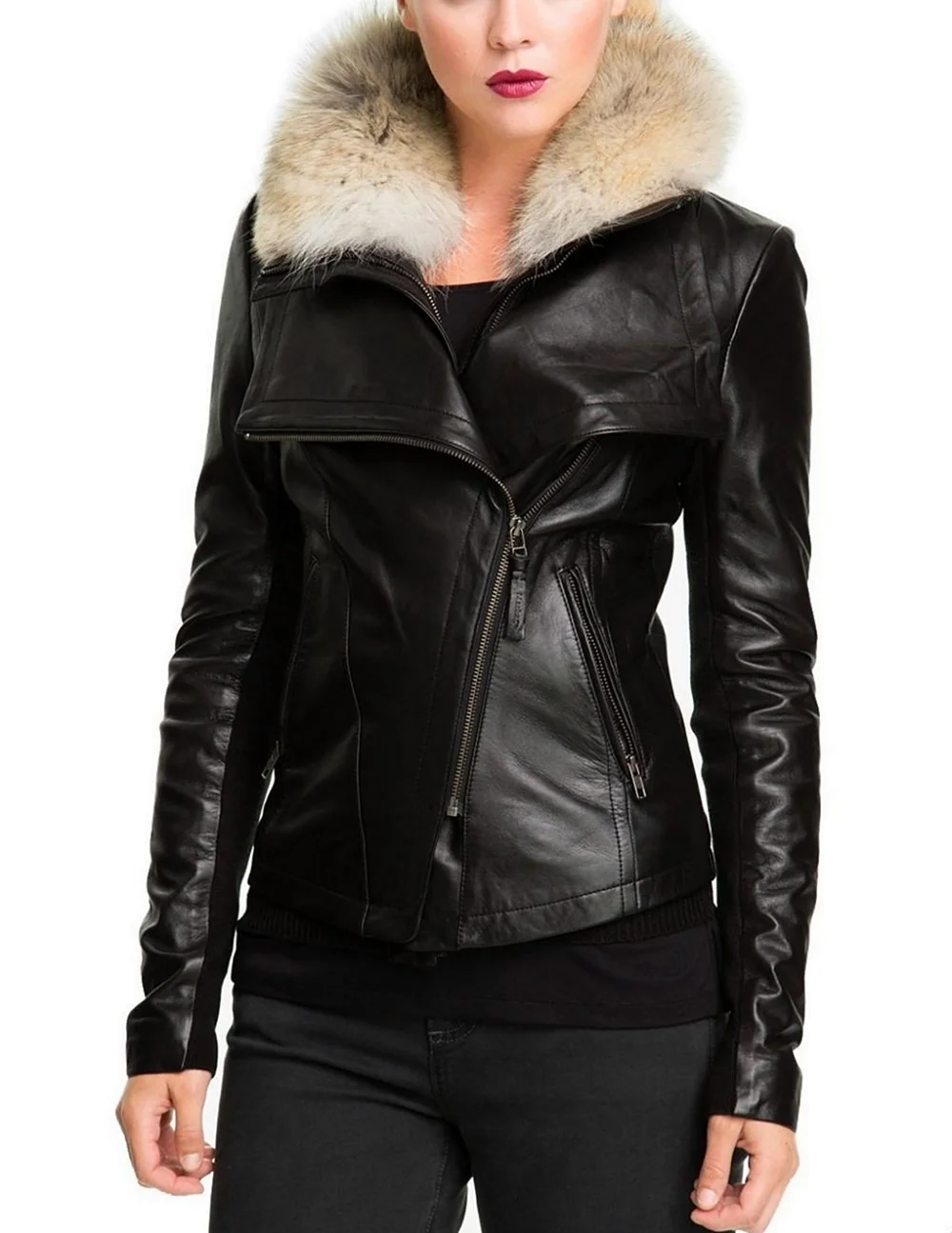 Leather fur Bianca куртка женская