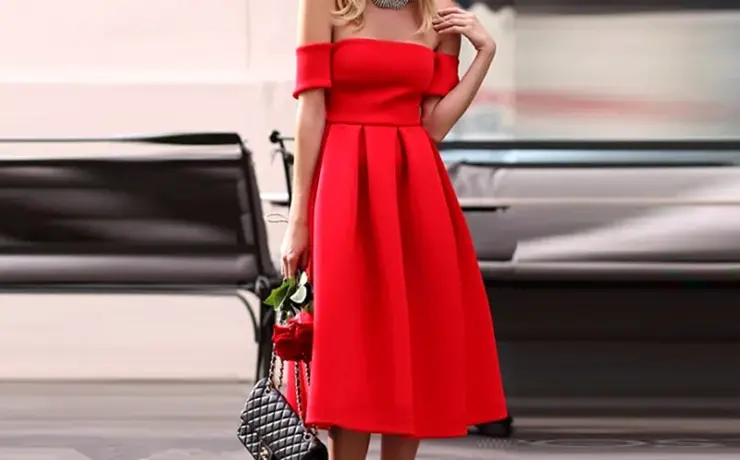 Образ с красным платьем