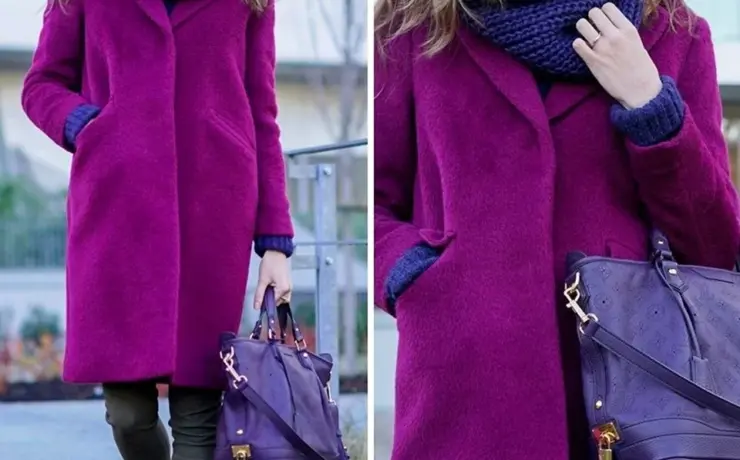 Шарф к фиолетовому пальто