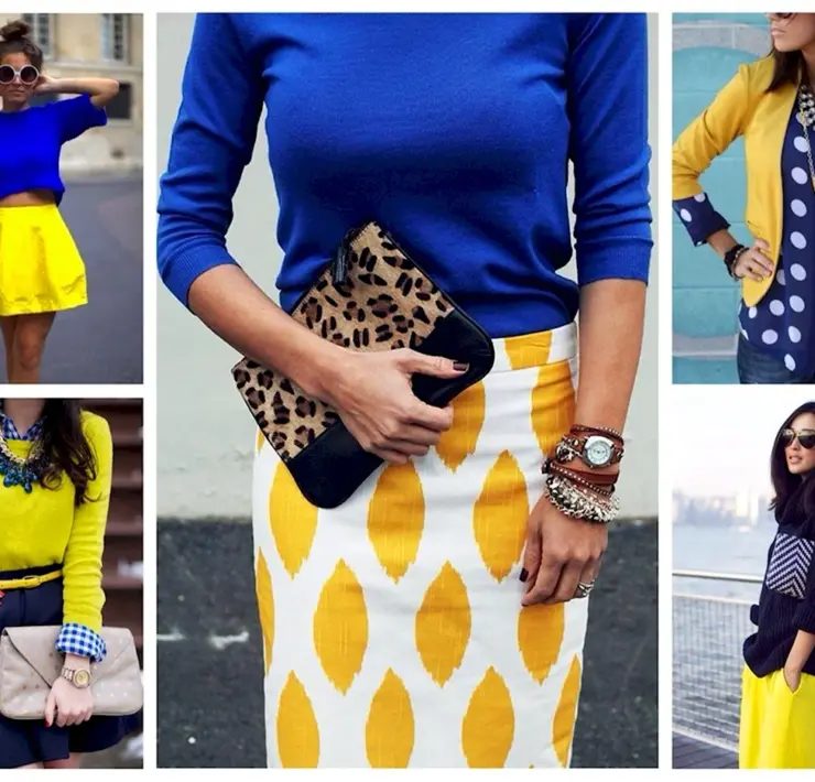 Синий с желтым в одежде