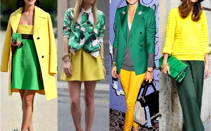 Сочетание с зеленым цветом в одежде