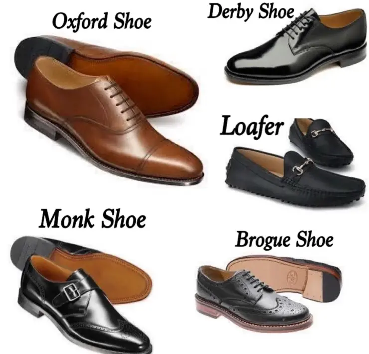 Типы мужской обуви