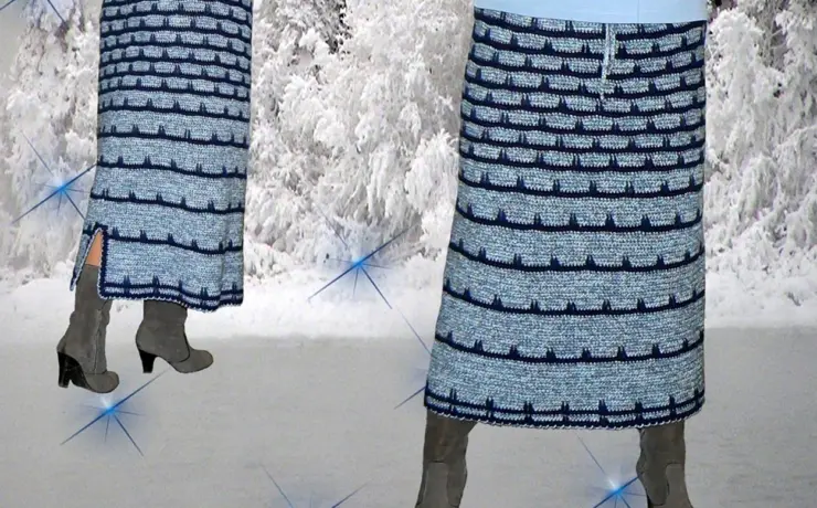 Вязаные зимние юбки
