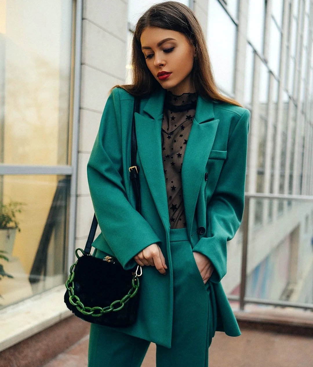 Зеленый пиджак Zara