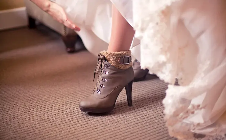 Зимняя Свадебная обувь для невесты