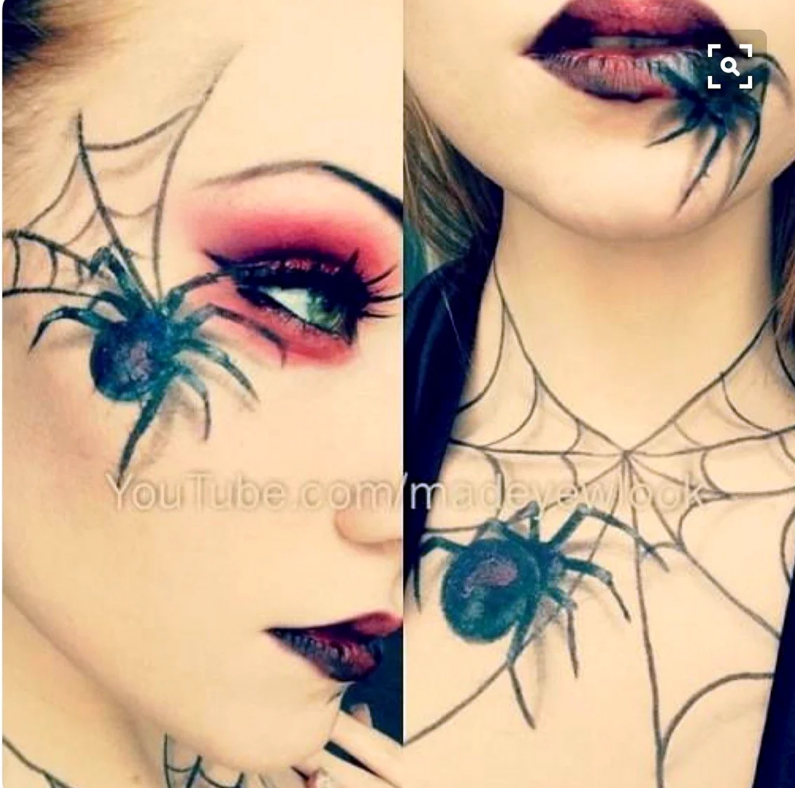 Макияж на Хэллоуин ведьма паук