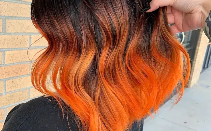 Оранжевые кончики волос