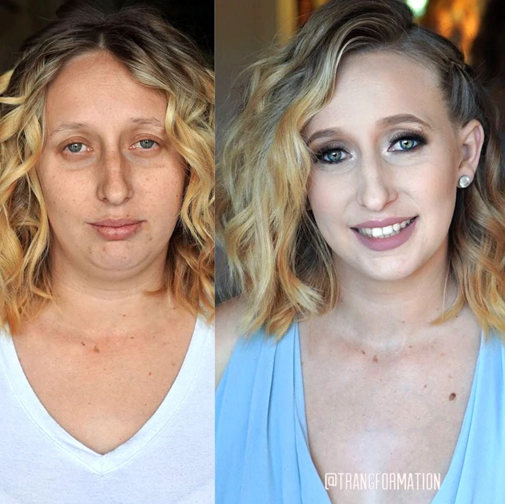 Страшные девушки до и после макияжа