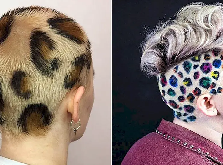 Трафаретное окрашивание волос леопард